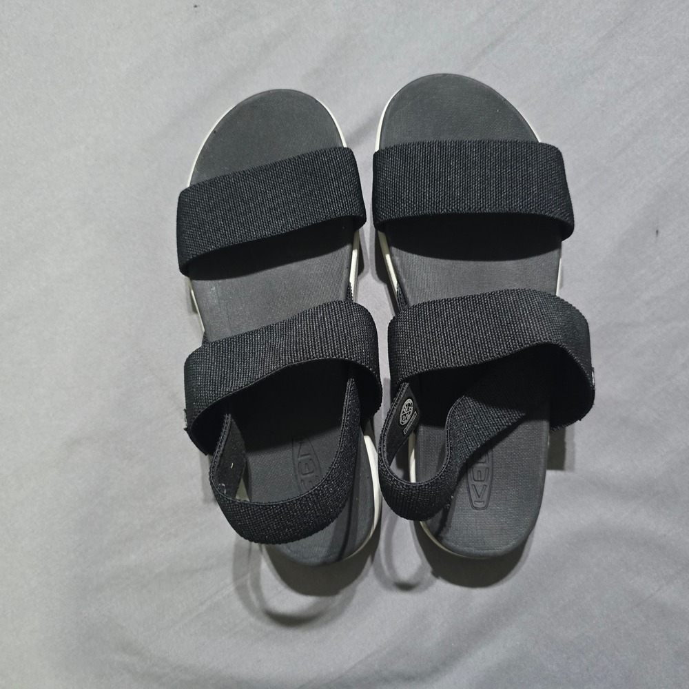 Keen Elle Backstrap Sandals Women 8.5 Black Stretch Gore Sporty 1022620